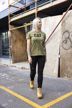 Load image into Gallery viewer, CAT Trademark Logo Women's Tee - Marshland Heather