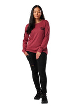 Load image into Gallery viewer, CAT Trademark Banner Women's Long Sleeve Tee - Brick Heather