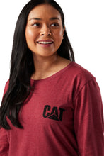 Load image into Gallery viewer, CAT Trademark Banner Women's Long Sleeve Tee - Brick Heather