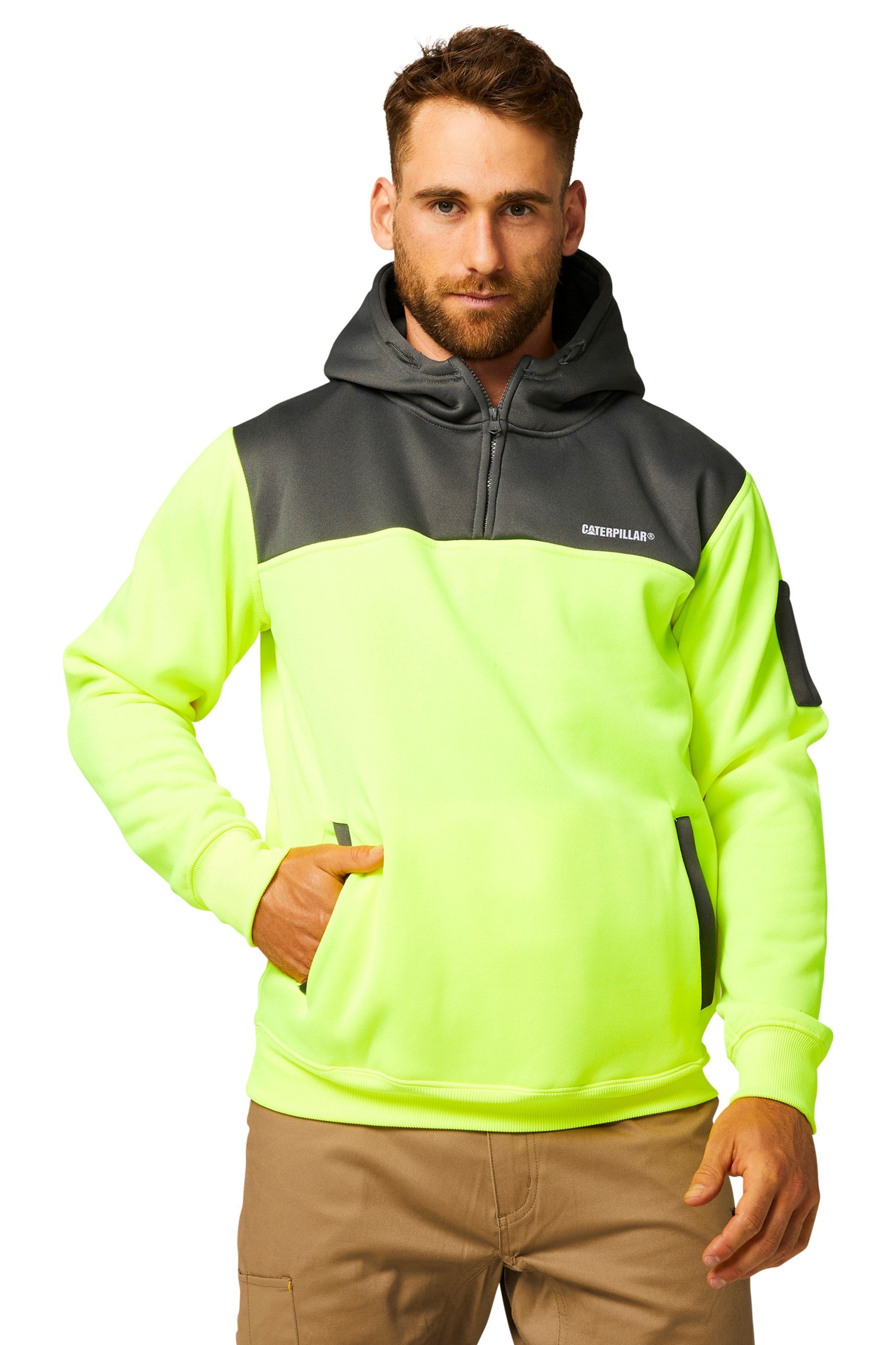 Yellow caterpillar hoodie sales