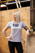 Load image into Gallery viewer, CAT Trademark Logo Women's Tee - Heather Grey
