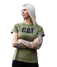 Load image into Gallery viewer, CAT Trademark Logo Women's Tee - Marshland Heather