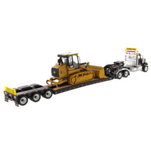 Load image into Gallery viewer, International 1:50 HX520 Tandem Black Truck with XL120 Trailer and CAT 963K Track Loader