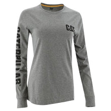 Load image into Gallery viewer, CAT Trademark Banner Women's Long Sleeve Tee - Dark Heather Grey