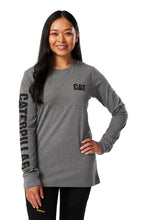 Load image into Gallery viewer, CAT Trademark Banner Women's Long Sleeve Tee - Dark Heather Grey
