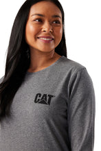 Load image into Gallery viewer, CAT Trademark Banner Women's Long Sleeve Tee - Dark Heather Grey
