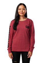 Load image into Gallery viewer, CAT Trademark Banner Women's Long Sleeve Tee - Brick Heather
