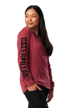 Load image into Gallery viewer, CAT Trademark Banner Women's Long Sleeve Tee - Brick Heather
