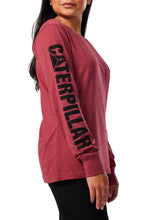 Load image into Gallery viewer, CAT Trademark Banner Women's Long Sleeve Tee - Brick Heather
