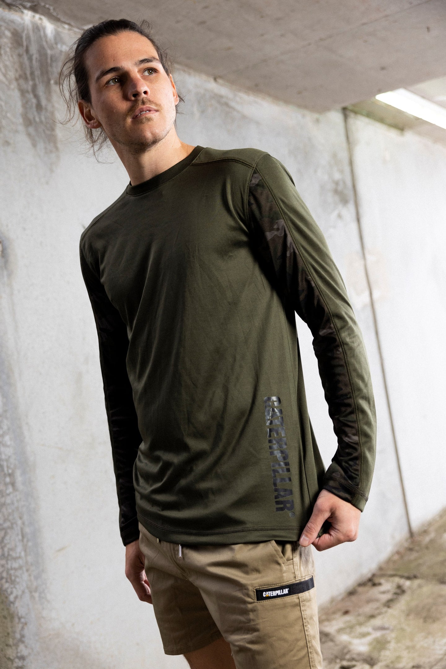 CAT Coolmax Long Sleeve Tee - Night Camo