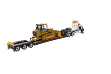 Load image into Gallery viewer, International 1:50 HX520 Tandem Black Truck with XL120 Trailer and Cat 963K Track Loader

