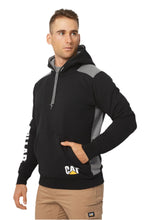 Load image into Gallery viewer, CAT Logo Panel Hooded Sweatshirt - Black
