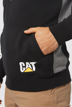 Load image into Gallery viewer, CAT Logo Panel Hooded Sweatshirt - Black

