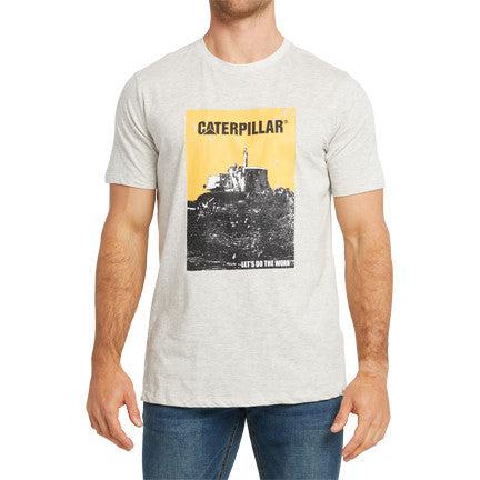 CAT Grunge Tractor Tee - Light Heather Grey