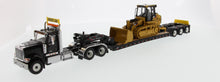 Load image into Gallery viewer, International 1:50 HX520 Tandem Black Truck with XL120 Trailer and Cat 963K Track Loader
